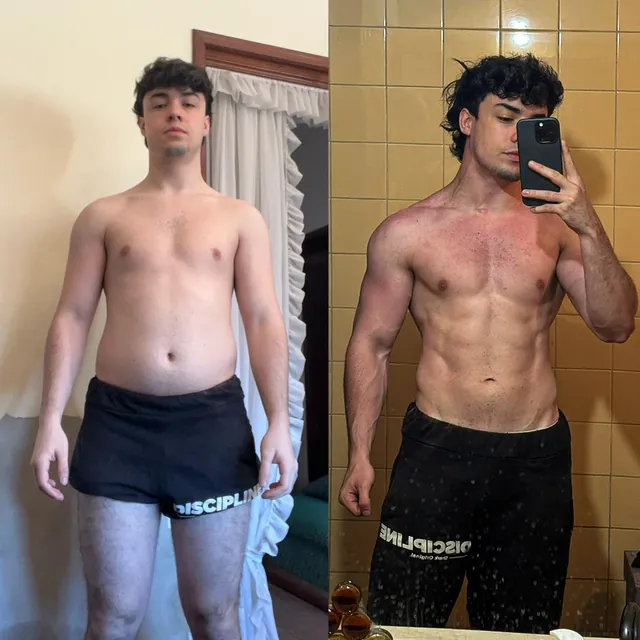 Diego, before and after training with Hermes
