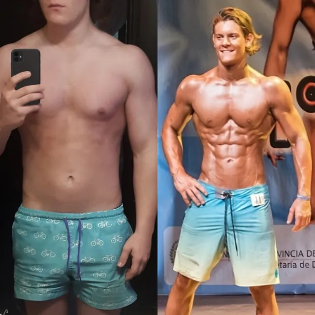 Emi, before and after training with Hermes
