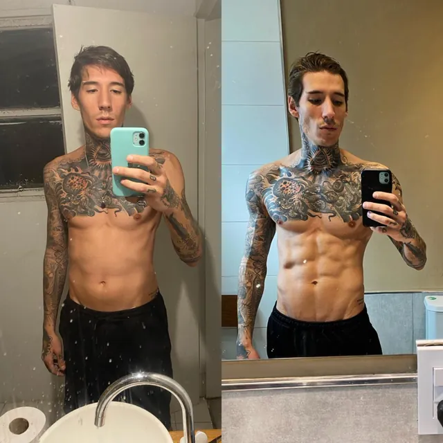 Ignacio, before and after training with Hermes