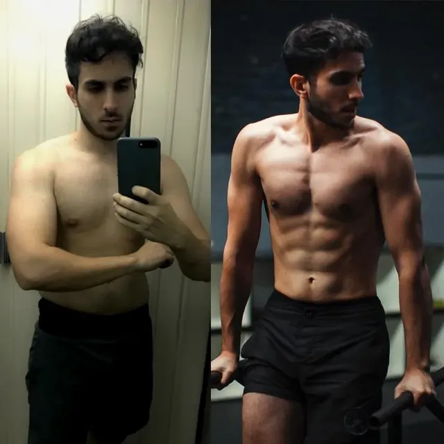 Marco, before and after training with Hermes